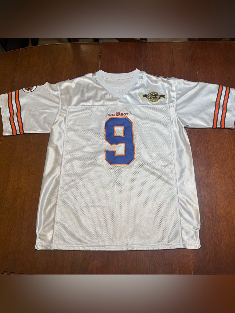 Bobby Boucher “The Waterboy” white football jersey, Size Large.